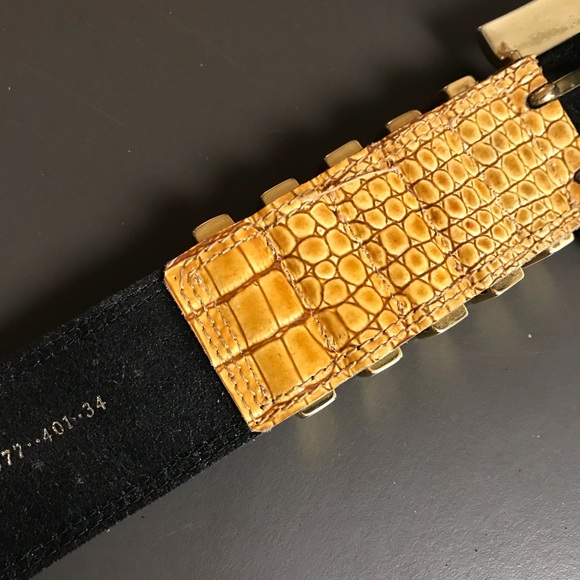 ESCADA Gold Alligator leather belt italy 34 s/m NWT 27 30 - Picture 5 of 5